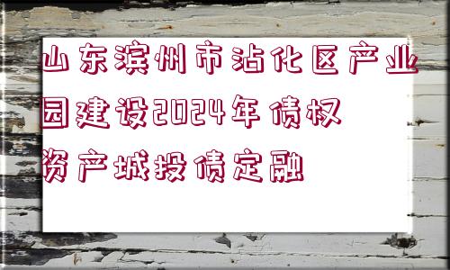 山東濱州市沾化區(qū)產業(yè)園建設2024年債權資產城投債定融