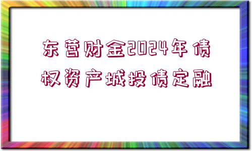 東營財(cái)金2024年債權(quán)資產(chǎn)城投債定融