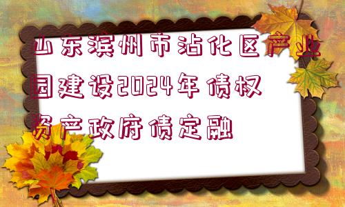 山東濱州市沾化區(qū)產(chǎn)業(yè)園建設(shè)2024年債權(quán)資產(chǎn)政府債定融