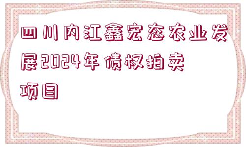 四川內(nèi)江鑫宏態(tài)農(nóng)業(yè)發(fā)展2024年債權(quán)拍賣項目