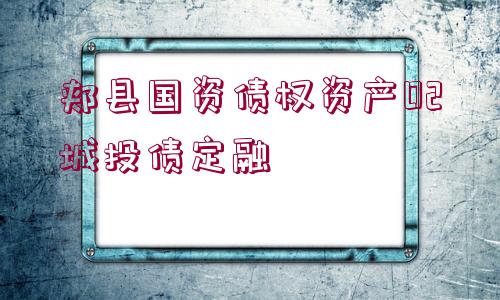 郟縣國資債權(quán)資產(chǎn)02城投債定融