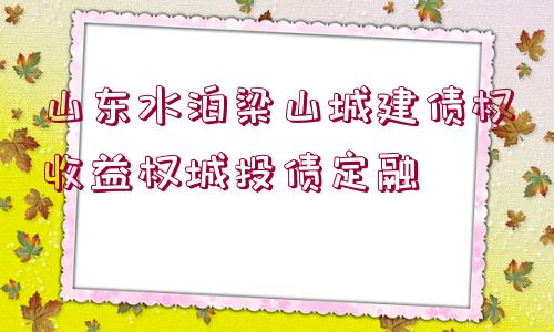 山東水泊梁山城建債權(quán)收益權(quán)城投債定融