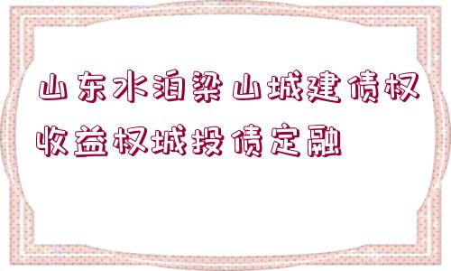 山東水泊梁山城建債權(quán)收益權(quán)城投債定融