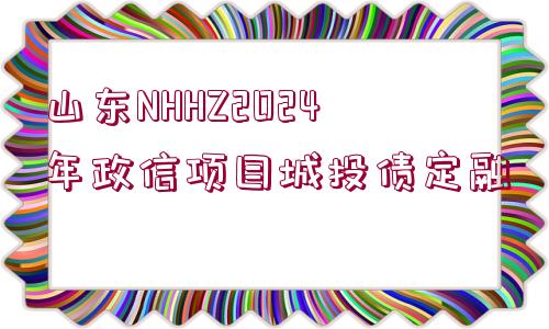 山東NHHZ2024年政信項(xiàng)目城投債定融