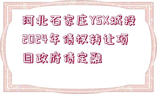 河北石家莊YSX城投2024年債權轉讓項目政府債定融