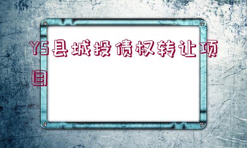 YS縣城投債權轉讓項目