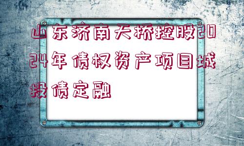 山東濟南天橋控股2024年債權(quán)資產(chǎn)項目城投債定融