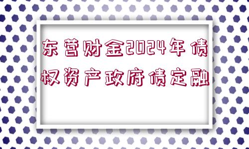 東營(yíng)財(cái)金2024年債權(quán)資產(chǎn)政府債定融