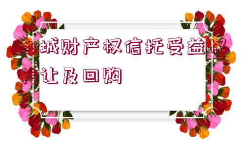 郯城財產(chǎn)權信托受益權轉(zhuǎn)讓及回購