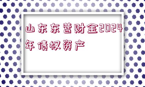 山東東營(yíng)財(cái)金2024年債權(quán)資產(chǎn)