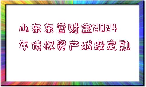 山東東營財金2024年債權資產(chǎn)城投定融