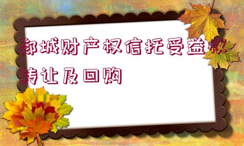 郯城財產權信托受益權轉讓及回購