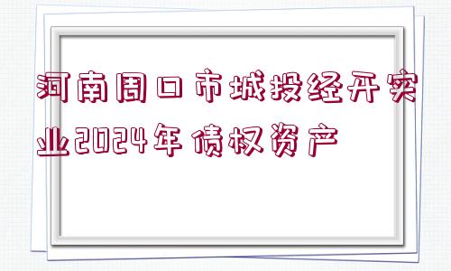 河南周口市城投經(jīng)開實業(yè)2024年債權(quán)資產(chǎn)