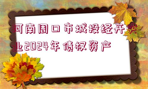 河南周口市城投經(jīng)開實(shí)業(yè)2024年債權(quán)資產(chǎn)