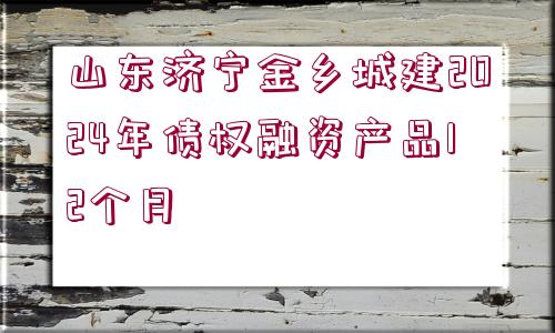 山東濟寧金鄉(xiāng)城建2024年債權(quán)融資產(chǎn)品12個月