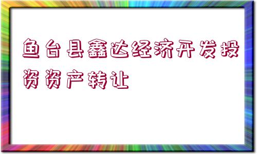 魚臺縣鑫達(dá)經(jīng)濟(jì)開發(fā)投資資產(chǎn)轉(zhuǎn)讓