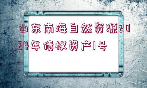 山東南海自然資源2024年債權(quán)資產(chǎn)1號(hào)