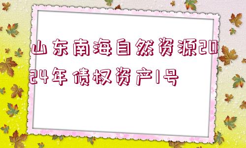 山東南海自然資源2024年債權(quán)資產(chǎn)1號(hào)