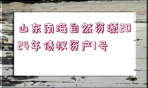 山東南海自然資源2024年債權(quán)資產(chǎn)1號