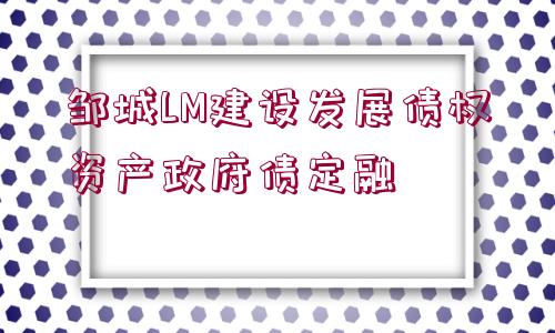 鄒城LM建設發(fā)展債權資產政府債定融