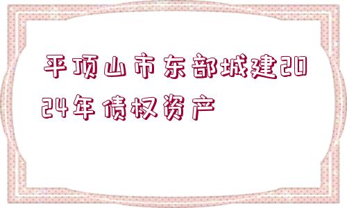 平頂山市東部城建2024年債權資產(chǎn)