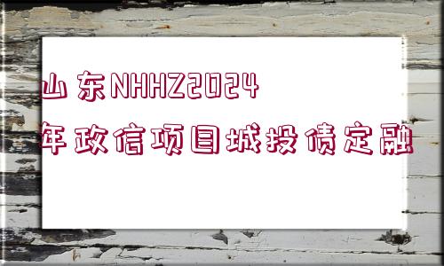 山東NHHZ2024年政信項(xiàng)目城投債定融