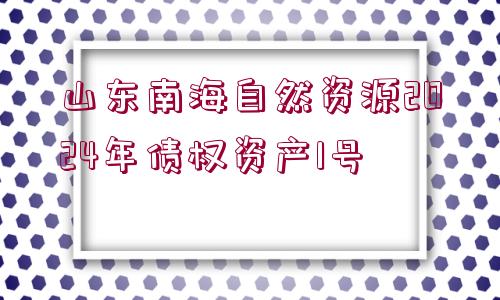 山東南海自然資源2024年債權(quán)資產(chǎn)1號(hào)