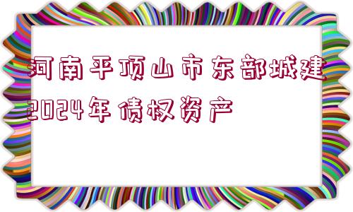 河南平頂山市東部城建2024年債權(quán)資產(chǎn)