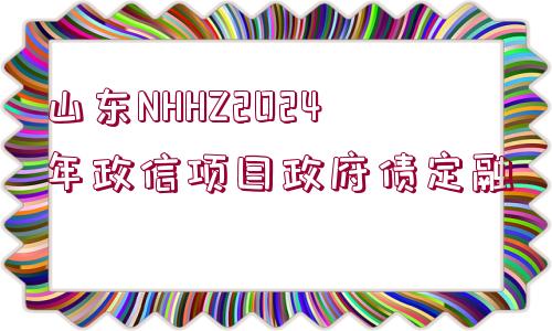 山東NHHZ2024年政信項(xiàng)目政府債定融