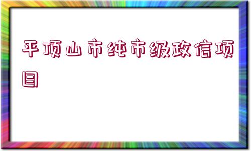 平頂山市純市級(jí)政信項(xiàng)目