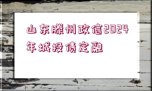 山東滕州政信2024年城投債定融