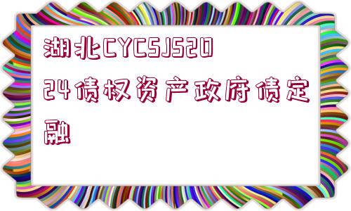 湖北CYCSJS2024債權(quán)資產(chǎn)政府債定融